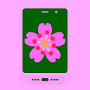 Wonderful Mobile logo: a phone with a pink sakura flower